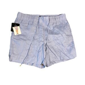 Ellen Tracey Shorts‎ Womens Linen Chambray Blue Size S  NWT Casual